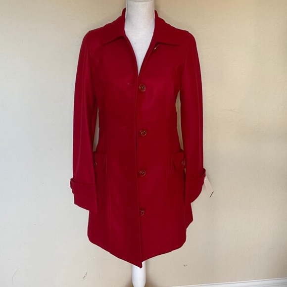 *NEW* Red Tulle Pea Coat from Nordstrom - Picture 1 of 7